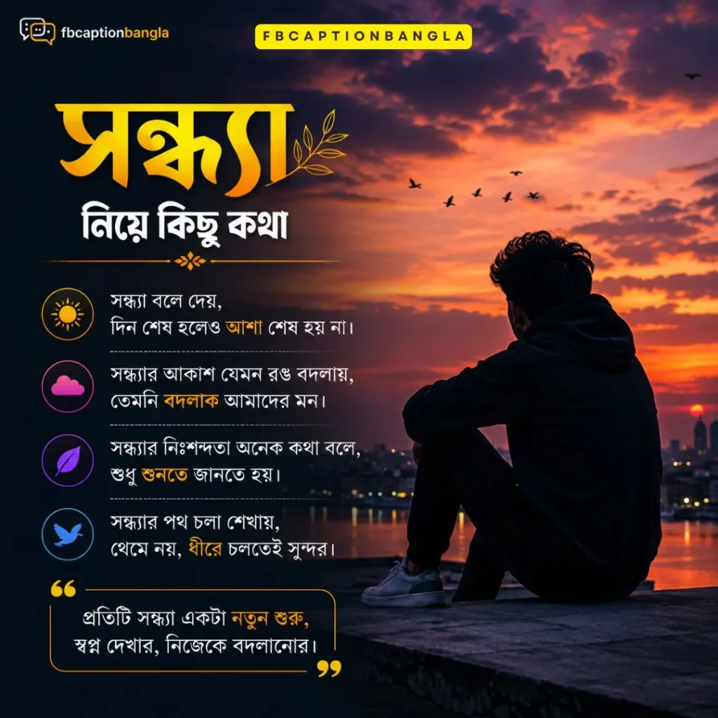 সন্ধ্যা নিয়ে ক্যাপশন