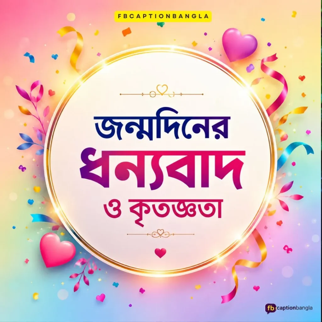 জন্মদিনের ধন্যবাদ ও কৃতজ্ঞতা মেসেজ