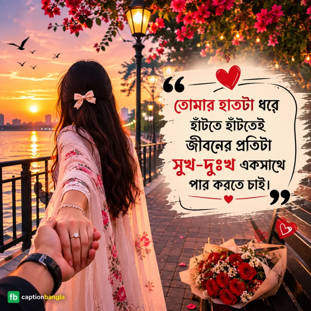 ভালোবাসার মানুষের হাত ধরা নিয়ে ক্যাপশন