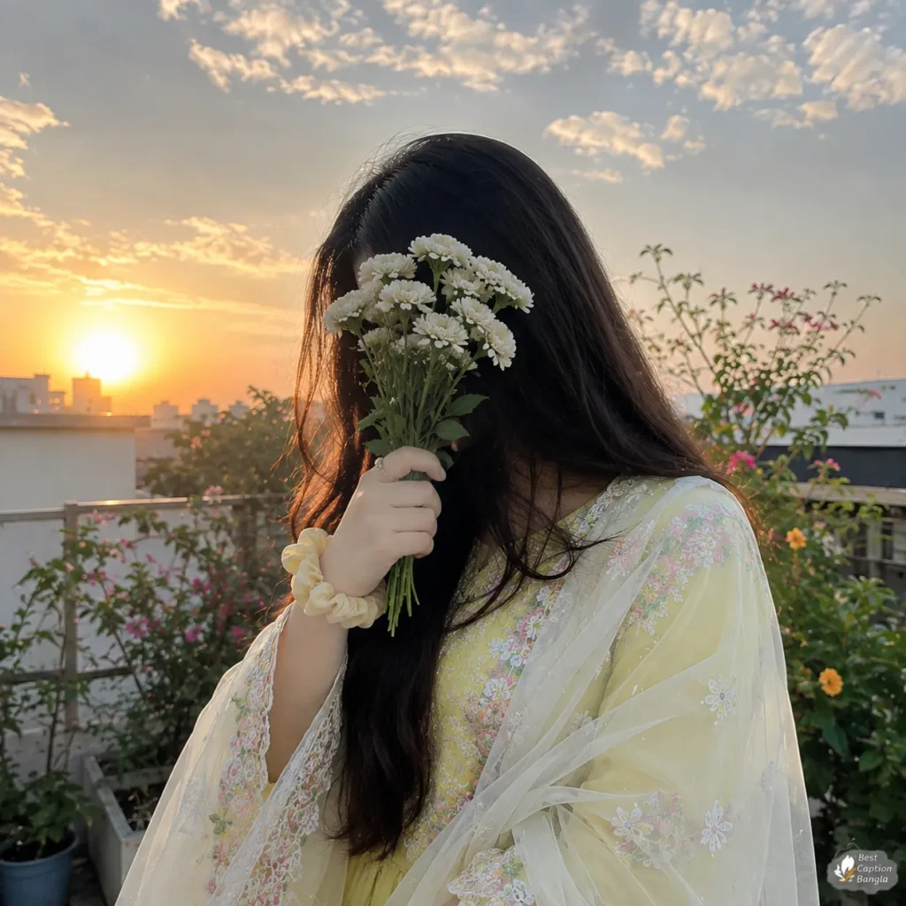 মেয়েদের পিক মুখ ঢাকা পিক